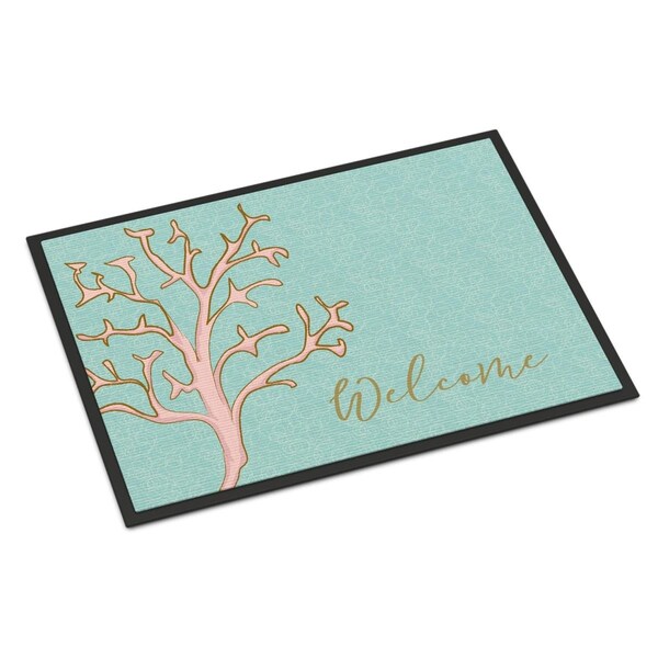 Carolines Treasures Coral Welcome Indoor Or Outdoor Mat - 24 x 36 in. BB8556JMAT - main